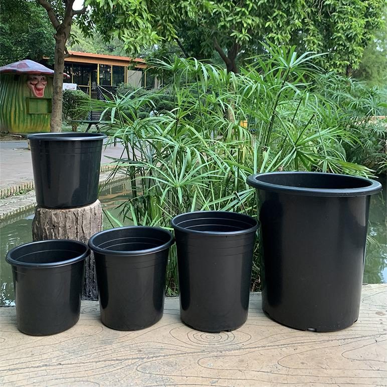 Calipots 5-Pack 3 Gallon Premium Black Plastic Nursery Plant Container Garden Planter Pots 3 Gallon 