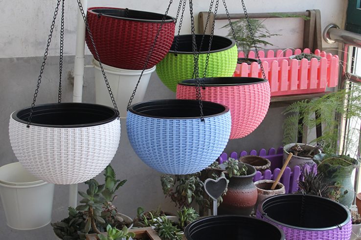 Thickened rattan hanging basket flower pot (2)