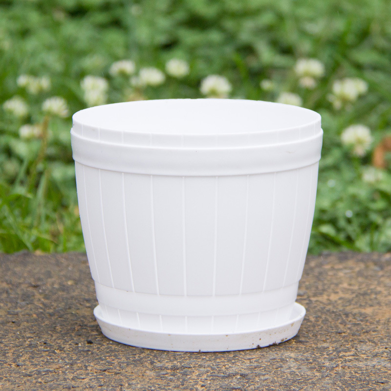 Wood grain resin flower pots Plastic Pot Manufacturers
