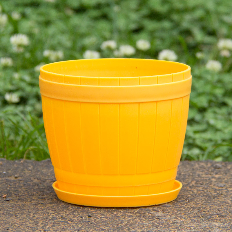 Wood grain resin flower pots Plastic Pot Manufacturers