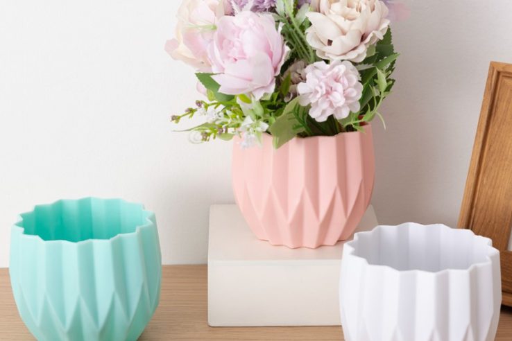 Creative striped simple plastic flower pot (2)