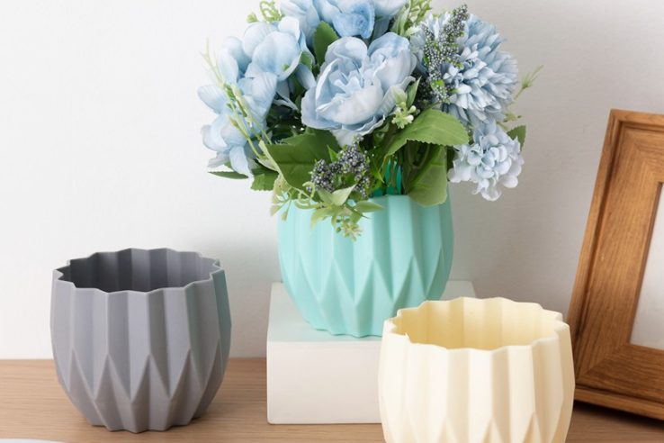 Creative striped simple plastic flower pot (6)