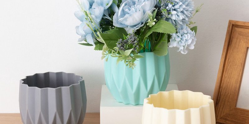 Creative striped simple plastic flower pot (6)