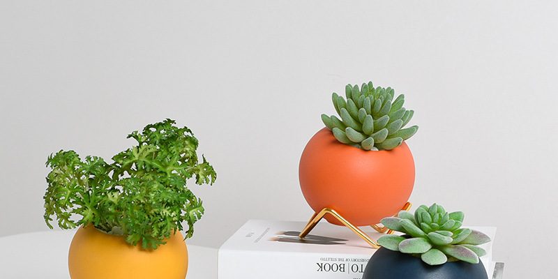 Cute round colorful flower pot (2)