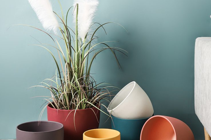 Round colorful ceramic flower pot (1)