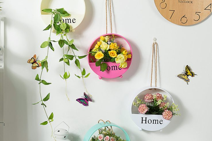 Wall-mounted simple plastic flower pot (5)